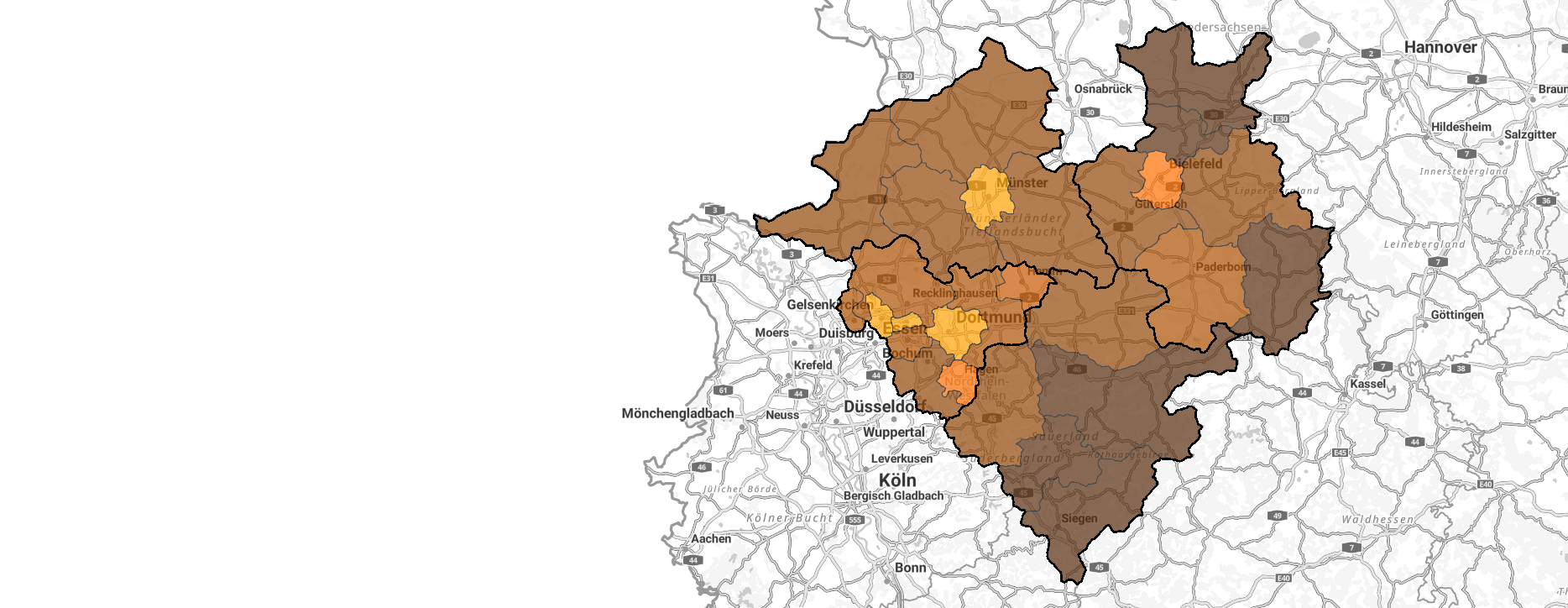 Karte zeigt die Zahl der Autos in den Kreisen und kreisfreien Städten pro 1.000 Einwohner:innen im Jahr 2022